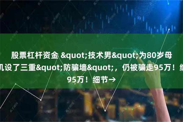 股票杠杆资金 "技术男"为80岁母亲手机设了三重"防骗墙"，仍被骗走95万！细节→